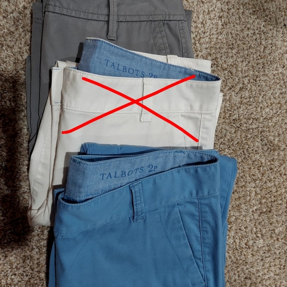 Talbots Women's Pants - Gray and Blue Girlfriend Chinos - Picture 10 of 11